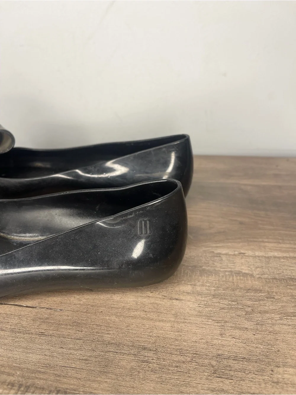 Women's Melissa Black Bow-Accent Jelly slide on flats size 39
